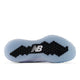View of the sole of the New Balance Velo v5 Women's Turf-Trainer Shoe - White/Metallic Silver