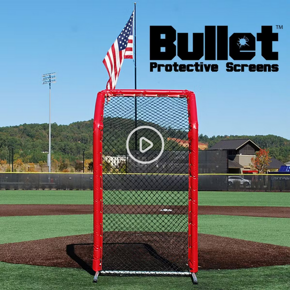Bullet Fastpitch Softball Screen with Overhead Protector (8' x 4') logo