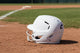 Side view of the Champro HXE Fastpitch Matte Batting Helmet - White
