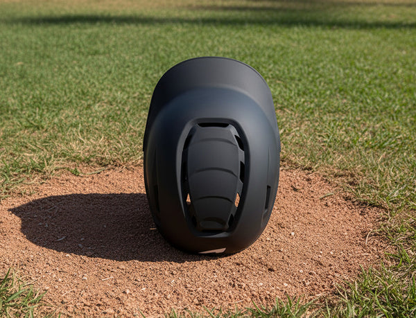 Top view of the Champro HXE Fastpitch Matte Batting Helmet - Black