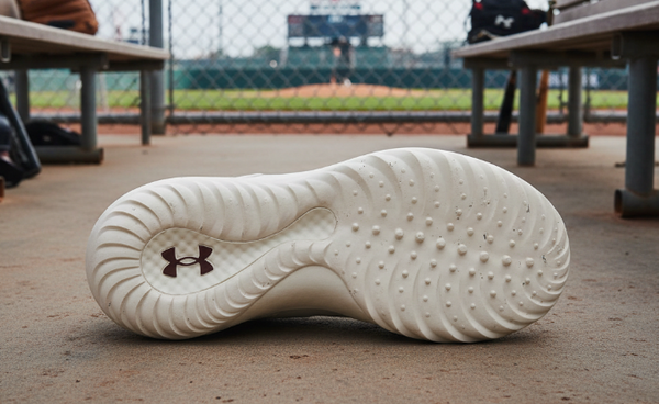 View of the sole of the Under Armour Men's Harper 10 Pro Turf Baseball Shoe