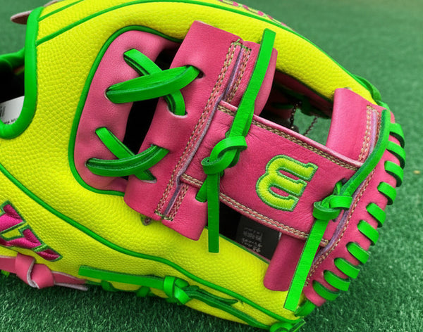 Close-up of the web on the Wilson A2000 1975SS 11.75" Baseball Glove - GOTM March 2026