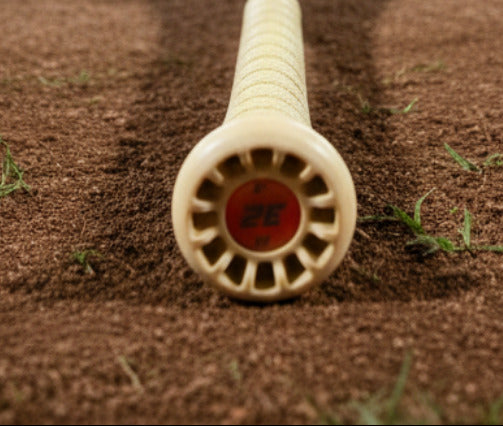 Close-up of the knob on the 2027 Marucci CATX RCKLESS Gen 2 -3 BBCOR Baseball Bat