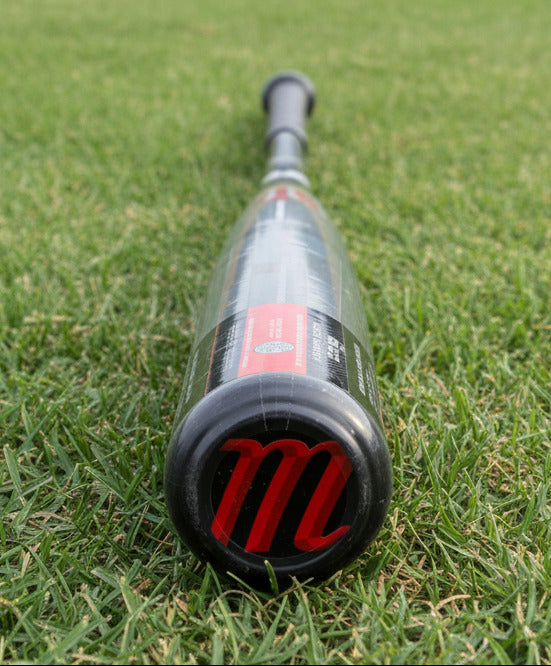 Close-up of the end cap on the 2027 Marucci CATX RCKLESS Gen 2 -8 Senior League USSSA Big Barrel Baseball Bat