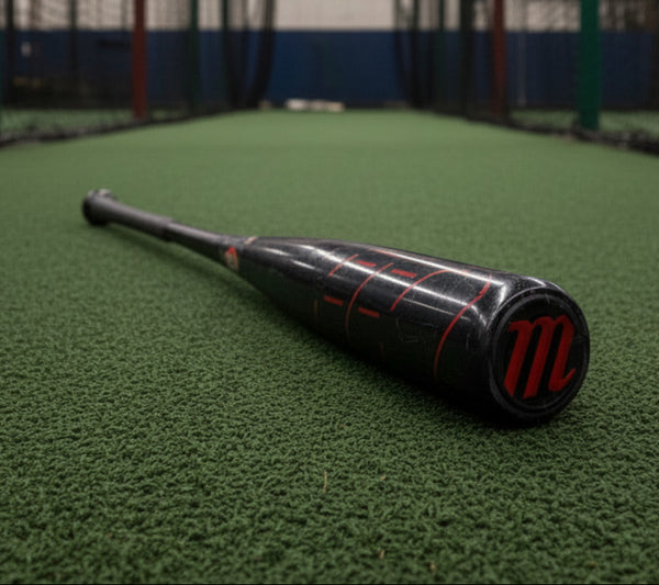 Close-up of the end cap on the 2027 Marucci CATX RCKLESS Gen 2 -5 Senior League USSSA Big Barrel Baseball Bat