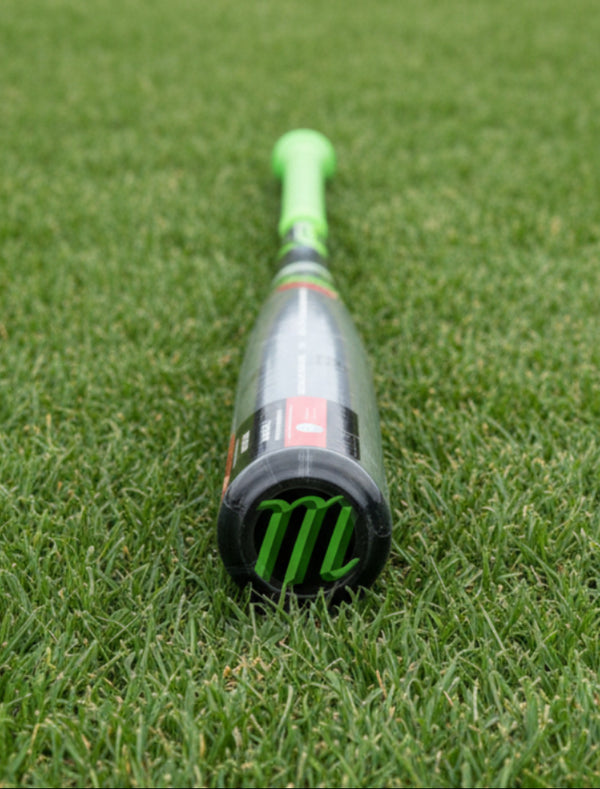 Close-up of the end cap on the 2027 Marucci CATX RCKLESS Gen 2 Comp -10 Senior League USSSA Big Barrel Baseball Bat