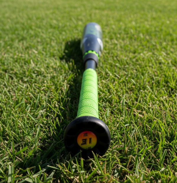 Close-up of the knob on the 2027 Marucci CATX RCKLESS Gen 2 Comp -10 Senior League USSSA Big Barrel Baseball Bat
