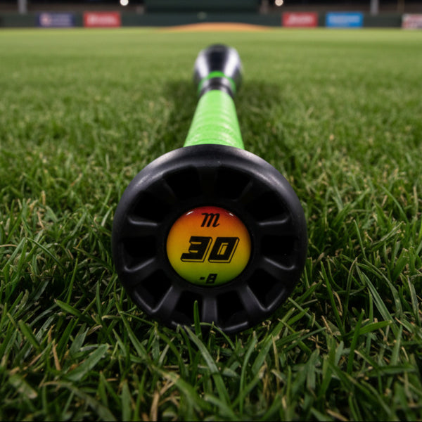 Close-up of he knob on the 2027 Marucci CATX RCKLESS Gen 2 Composite -8 Senior League USSSA Big Barrel Baseball Bat