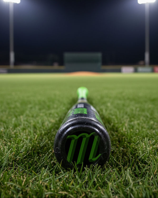 Close-up of the end cap on the 2027 Marucci CATX RCKLESS Gen 2 Composite -8 Senior League USSSA Big Barrel Baseball Bat
