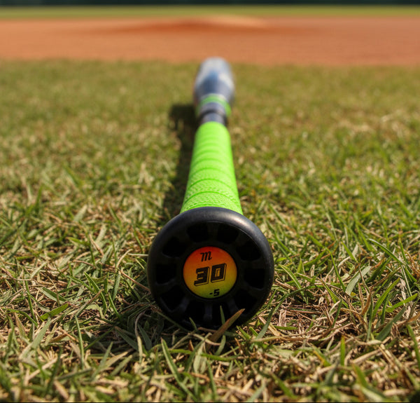 Close-up of the knob on the 2027 Marucci CATX RCKLESS Gen 2 Composite -5 Senior League USSSA Big Barrel Baseball Bat