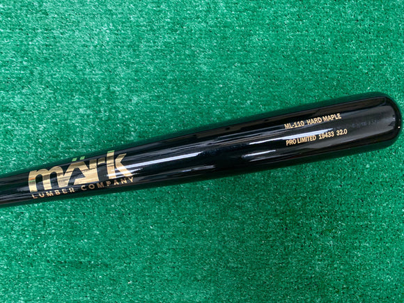 Barrel end of the Märk Lumber Company Pro Limited Series ML-110 Wood Baseball Bat