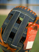 Close-up of the web on the Rawlings Pro Label Denim Heart of the Hide 12.75" PRO3039-6D Baseball Glove