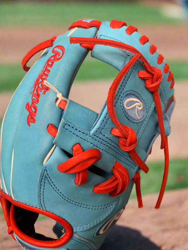 Close-up of the web on the Rawlings Heart of the Hide Triple S Sports Custom 11.5" PROTT2-2 Baseball Glove