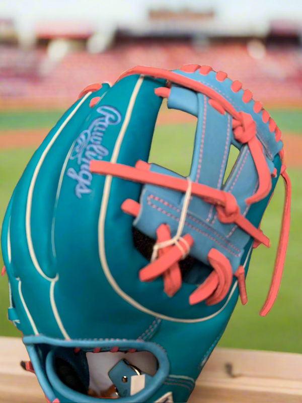 Close-up of the web on the Rawlings Heart of the Hide Triple S Sports Custom 11.75" PRO315-7 Baseball Glove