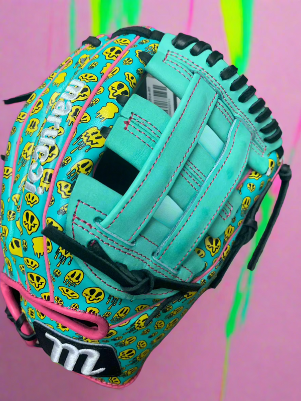 Close-up of the web on the Marucci Nightshift Series Drippy 44A3 11.75" Baseball Glove