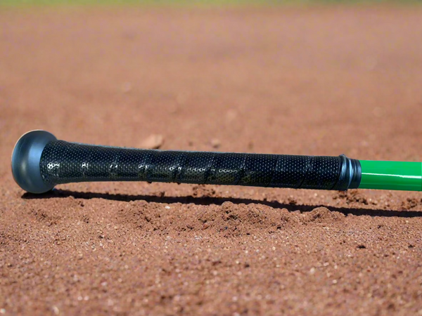 Close-up of the handle on the Victus Vibe Crayon USA -10 Baseball Bat