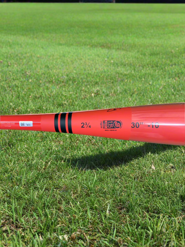 Close-up of the certification for the Victus Vibe Crayon USSSA -10 Baseball Bat 