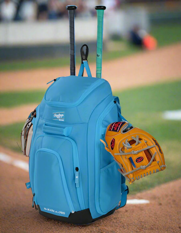 Rawlings Legion 2 Player's Backpack with two bats and two gloves