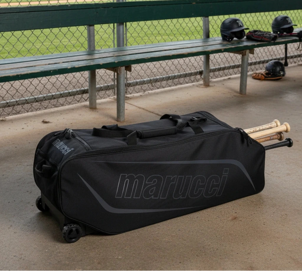 Side view of the Marucci XD Wheeled Duffel