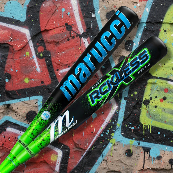 Close-up of the barrel on the 2026 Marucci CATX RCKLESS Hybrid -3 BBCOR Baseball Bat