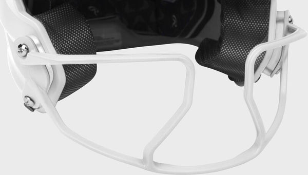 Close-up view of mask of Rawlings MACH HI-VIZ Fastpitch Batting Helmet