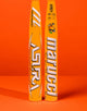 Close-up of the barrel of the Marucci Asura Glow Citrus Spark -10 Fastpitch Bat