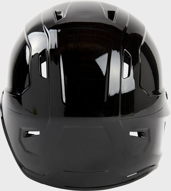 Back view of the Rawlings MACH Single Ear Left Handed Batting Helmet - Black