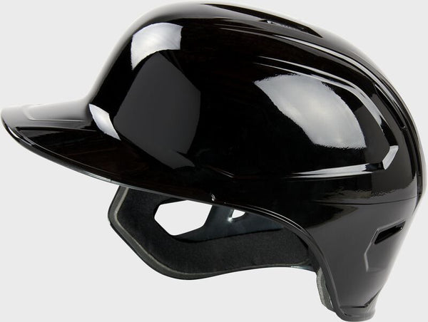 Left side view of the Rawlings MACH Single Ear Left Handed Batting Helmet - Black