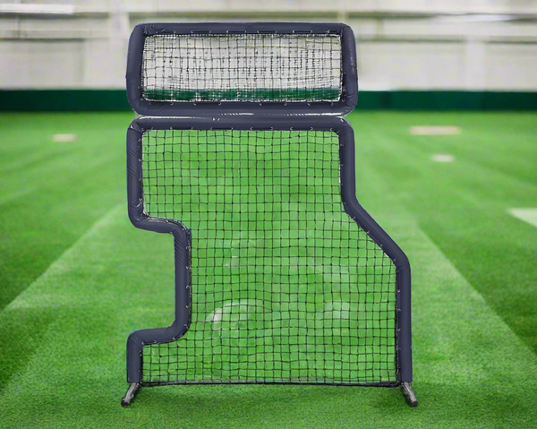 Bullet Combo L-Screen with Overhead Protector (7' x 7') - Navy