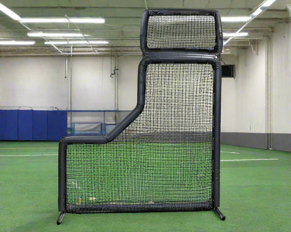 Bullet L-Screen with Overhead Protector (7' x 7') - Navy