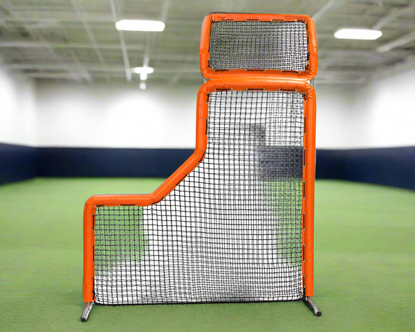 Bullet L-Screen with Overhead Protector (7' x 7') - Orange