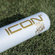 Close-up of the end barrel and logo on the 2026 Rawlings ICON™ The Chosen One -3 BBCOR Baseball Bat
