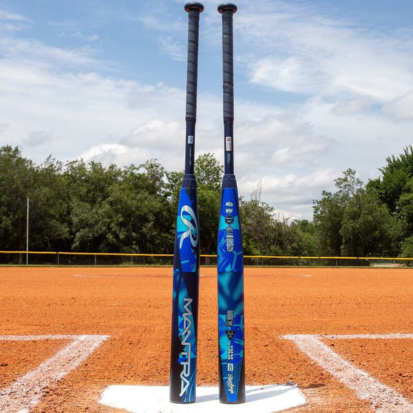 2026 Rawlings Mantra™ Fastpitch Bats staged at home plate