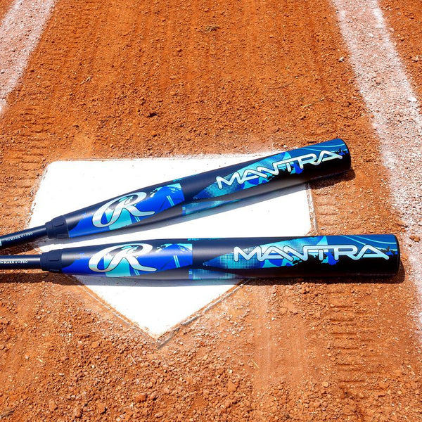 2026 Rawlings Mantra™ Fastpitch Bats staged at home plate