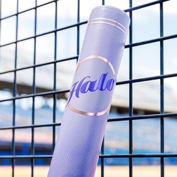 Close-up of the barrel on the 2027 Rawlings Halo Fastpitch Bat
