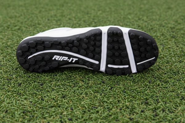 View of the cleat pattern of the Ringor® Pro 2 Women's Fastpitch Turf Shoe - White