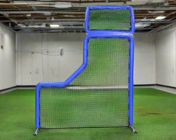 Bullet L-Screen with Overhead Protector (7' x 7') - Royal