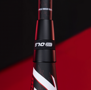 Close-up of the connection piece on the Marucci CatX2 Composite -10 USSSA Junior Big Barrel Baseball Bat