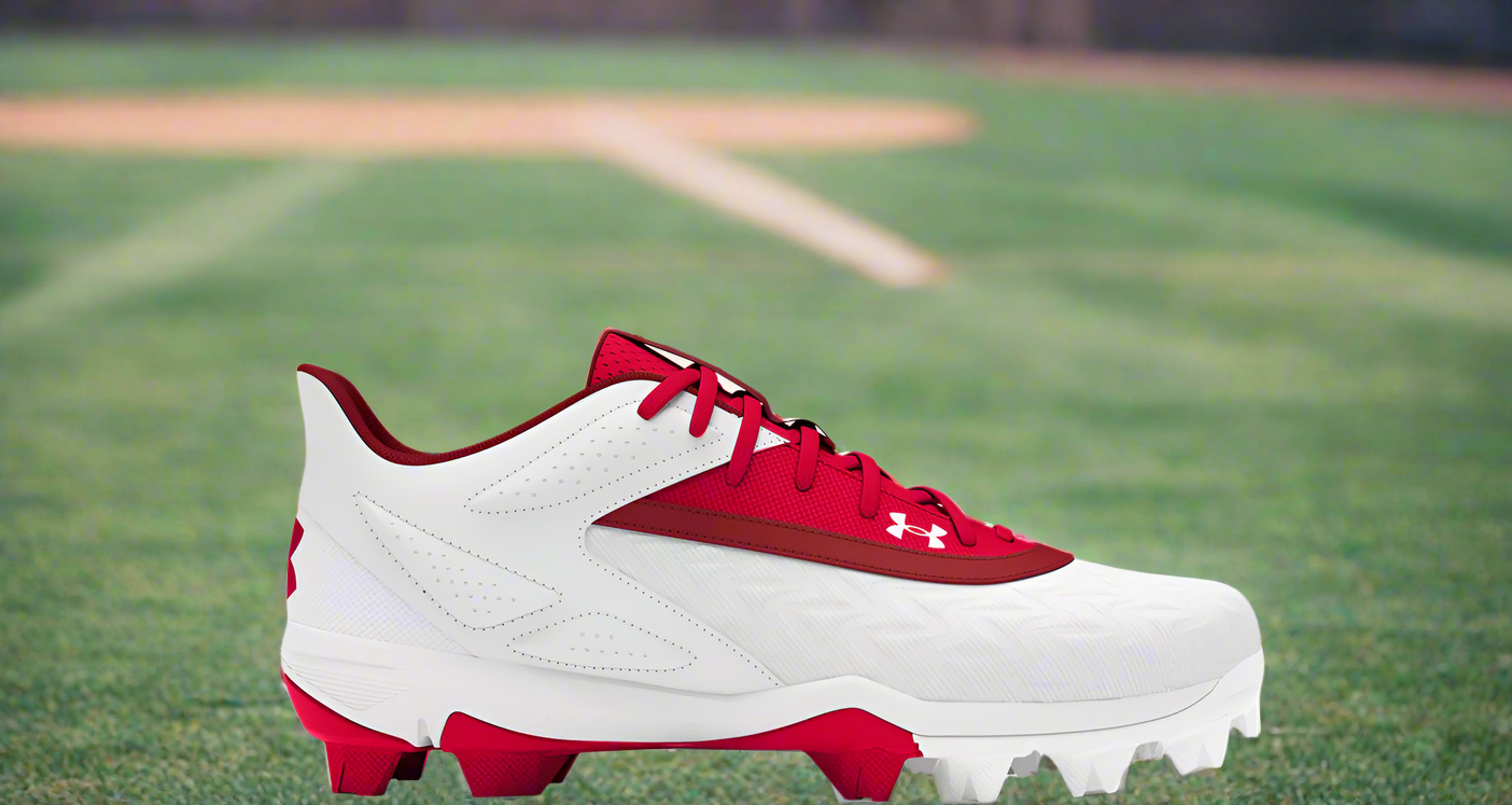 Under Armour Leadoff Low RM Jr. 3.0 Youth Molded Cleat - Red 