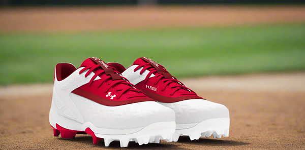 Under Armour Leadoff Low RM Jr. 3.0 Youth Molded Cleat - Red/White