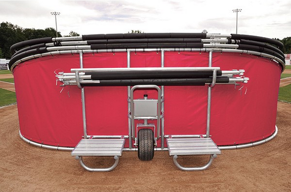 Rear view of the Bomber Elite Rolling Batting Cage