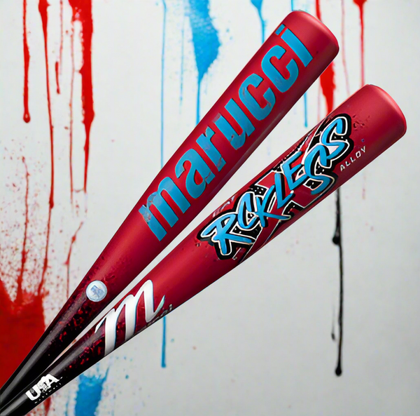 Close-up of the barrel on the 2026 Marucci CATX RCKLESS -11 Senior League USA Baseball Bat