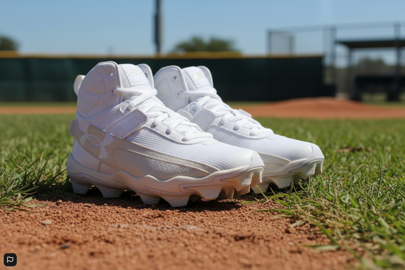 Under Armour Youth Harper 10 RM Jr. Baseball Cleats - White/Stone