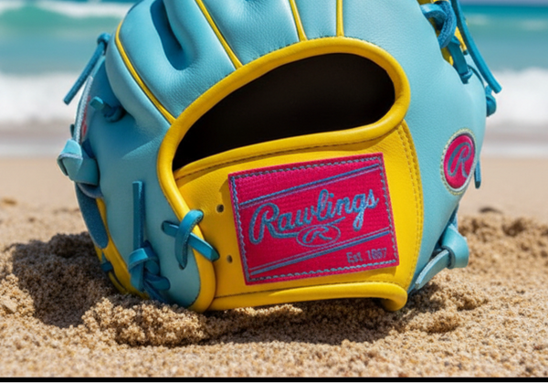 Close-up of the logo on the Rawlings Heart of the Hide Spring Break 11.5" Baseball Glove