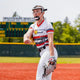 Player wearing a fielder's mask with the Rip-It Pony Tail Strap