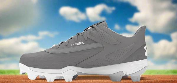 Under Armour Leadoff Low RM Jr. 3.0 Youth Molded Cleat - Gray/White