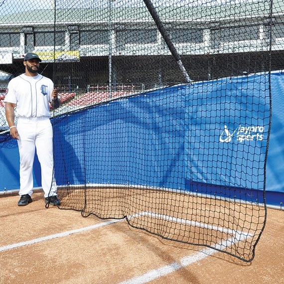 Inside of the Bomber Elite Rolling Batting Cage