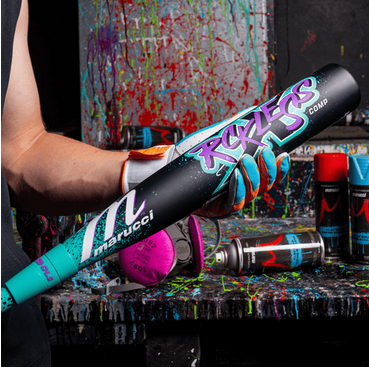 Players showing the barrel of the 2026 Marucci CATX RCKLESS Comp -5 Senior League USSSA Big Barrel Baseball Bat