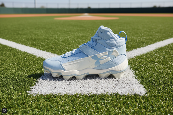 Under Armour Youth Harper 10 RM Jr. Baseball Cleats - Blue Calm/Stone