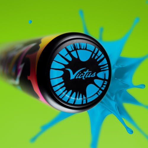 Stylized look at the end cap of the Victus Vibe -10 Junior Big Barrell USSSA Baseball Bat